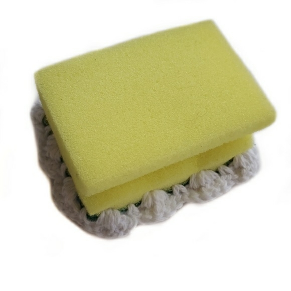 Handmade Crocheted Fancy Kitchen Sponge-Pink - Picture 4 of 6